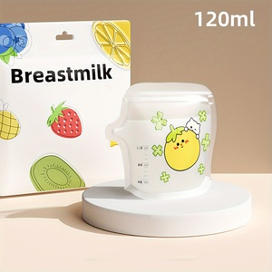 Sacs de conservation du lait maternel réutilisables personnalisés en HDPE de qualité alimentaire sans BPA, 120 ml, double fermeture éclair, avec logo (<span class=keywords><strong>Lansinoh</strong></span>) - Product Image 5