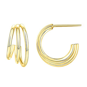 Orecchini a Linea Stratificata Minimalisti per Donne, Gioielli Geometrici per Uso Quotidiano - Product Image 1