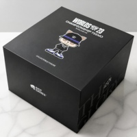 Boîte rigide noire personnalisée avec couvercle et base, emballage cadeau de luxe pour objets de collection, logo UV sélectif, finition mate, usine OEM ODM