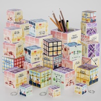 Zcube OEM ODM Cube Magique Personnalisé 3x3 Motifs Lieux Emblematiques Européens Impression UV Plastique ABS Motif Géométrique Puzzle Promotionnel Voyage Européen