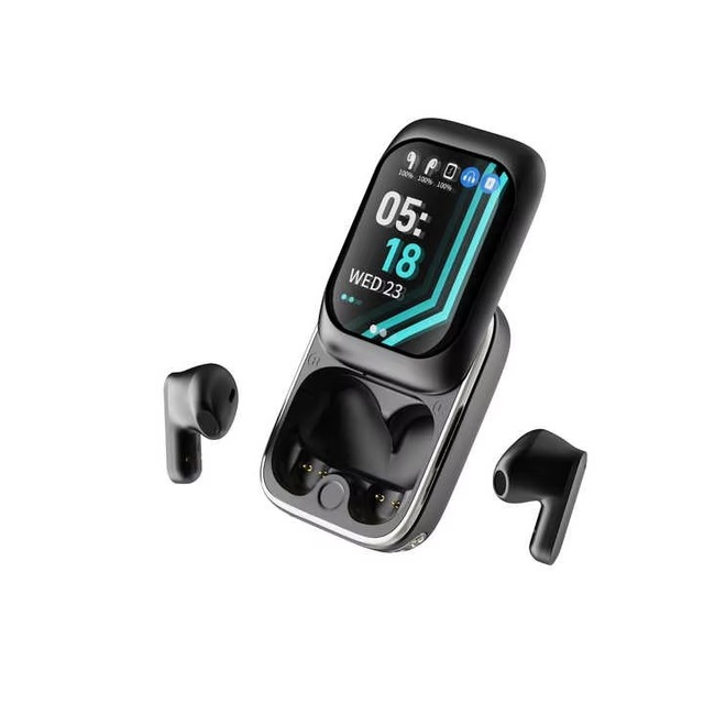 2026 Intelligence Dual Microphone Tws Earbuds With Lcd Touch Screen Waterproof Enc Noise Cancelling Wireless Earphones