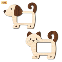 Cadre photo en bois personnalisé créatif en forme de chien ou de chat, design adorable et mignon pour animaux de compagnie, ornement photo de bureau pour la décoration de la maison