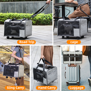 Caisse de voyage à roulettes approuvée par les compagnies aériennes pour chats et chiens Accessoires de vêtements pour animaux de compagnie - Product Image 3