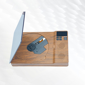 Lecteur CD rétro à effet bois, connexion sans fil, USB Type-C, radio FM, système audio de bureau, lecteur de musique stéréo, pour décoration intérieure, cadeau - Product Image 3
