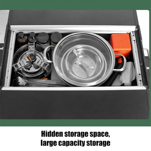 HOMFUL Cucina da Campeggio Pieghevole per 5-8 Persone, Cucina Mobile per Esterni, Tavolo da Campeggio con Fornello - Product Image 5