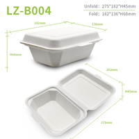 Contenants alimentaires en bagasse biodégradables personnalisables de 450 ml, résistants à la graisse et compatibles micro-ondes, boîte à lunch jetable