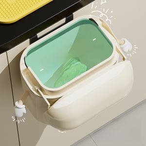 Cubo de basura grande, sin perforaciones, de estilo lujoso y atractivo, para cocina y baño, tipo sándwich, montado en la pared. - Product Image 4