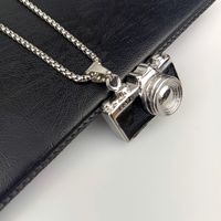 Mode Vintage Argent Couleur En Acier Inoxydable Bijoux Collier Mini Caméra Cachée Couple Saint Valentin Cadeau