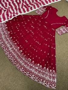 ชุดเดรสทำงาน9มม. พร้อมพิมพ์ Dupatta ชุดออกงานปาร์ตี้ดีไซน์ใหม่ปักลวดลายสวยงาม - Product Image 5