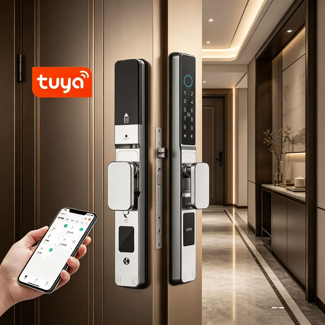 Electronic Smart Door Lock Smart Security Door Lock 360° Fingerprint Anti-Theft Password Block Aluminum Alloy Home Lock