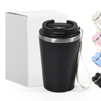 Mug à café personnalisé avec logo, 12 oz / 380 ml, gravure laser extérieure, coque en plastique PP, intérieur en acier inoxydable, compatible lave-vaisselle