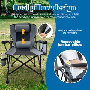 आउटडोर गतिविधियों के लिए तकिए के साथ खेल और मनोरंजन तह मछली पकड़ने की कुर्सियां - Product Image 3