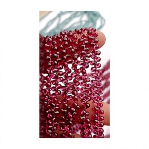 Perles de grenat rhodolite naturel, forme poire lisse, qualité supérieure, pierres semi-précieuses, 3x5mm à 6x4mm, pour bijoux - Product Image 1