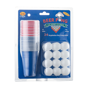 Ensemble de Beer <span class=keywords><strong>Pong</strong></span> en Plastique Premium Édition Ultime pour Fêtes – 24 Gobelets de 16 oz, 24 Balles de <span class=keywords><strong>Ping</strong></span>-<span class=keywords><strong>Pong</strong></span> Taille Réglementaire – Jeu d'Été Durable pour Fêtes - Product Image 1