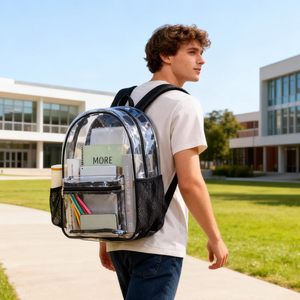 Sac à dos transparent de 17 pouces pour garçons et filles, grand sac à dos transparent pour le travail, le sport et les voyages - Product Image 2