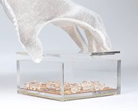 Organiseur de rangement en acrylique, fond de liège, boîte-cadeau personnalisée avec couvercle Transparent