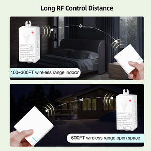 1-Gang 433mhz Wireless LED Waterproof Panel <strong>Switch</strong> Receiver Kit Remote <strong>Control</strong> 1000W Light <strong>Switch</strong> 10A Anti-Surge Fuse For Home - Product Image 3