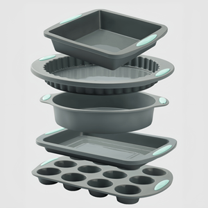 แม่พิมพ์อบขนมและเค้กซิลิโคนเกรดอาหาร SHT เป็นมิตรกับสิ่งแวดล้อม 1 ชิ้น มี 8 รูปทรงที่แตกต่างกัน ใช้งานได้หลากหลาย - Product Image 1