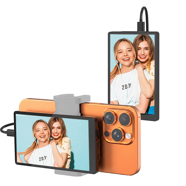 2026 Wide Angle Back Camera Selfie Display Vlog 5 Inches HD Big Screen Mirror Rechargeable Battery Mobile Phone Accessories