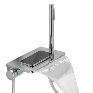 Modern Simple Copper Electroplated Exposed Wall-mounted Mixer Single for Bathtubs Sinks <b>Hot</b> <b>Cold</b> Waterfall Hotel Sxd001 Modern a - Product Image 5