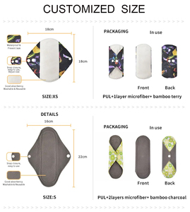 EASYMOM Serviettes hygiéniques lavables pour peaux sensibles en charbon de bambou : Soin doux, haute absorption et contrôle des odeurs - Product Image 3