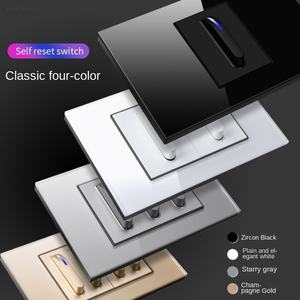 Interrupteur mural à touches de piano en verre, type 118, prise LED EU, 1Gang2Way, bidirectionnel, 110-250V - Product Image 2