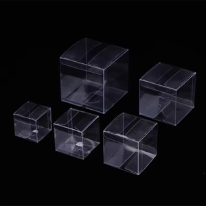 Tùy chỉnh Cubes tuck PVC gấp rõ ràng trong suốt vuông tái chế Wedding party Favor hộp với lớp phủ UV - Product Image 3