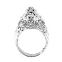Bague en argent, bijoux hip hop de haute qualité, 12mm, vente en gros