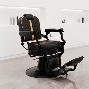 Fauteuil de Barbier Hydraulique Inclinable Noir Vintage de Luxe Robuste pour Salon de Coiffure et Mobilier de Salon – Vente en Gros - Product Image 5