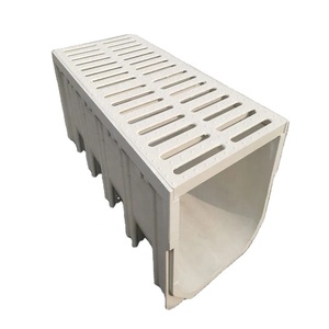 Offre Spéciale de drainage de type U canal de drainage en béton polymère fossés de drainage des eaux de pluie matériaux de construction gouttière avec grille - Product Image 4