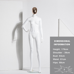 Kainice Customized Fashion Woman Full Body <strong>Dummy</strong> Glossy White <strong>Plastic</strong> Abstract Silver Chrome Head Mannequins <strong>Female</strong> - Product Image 4
