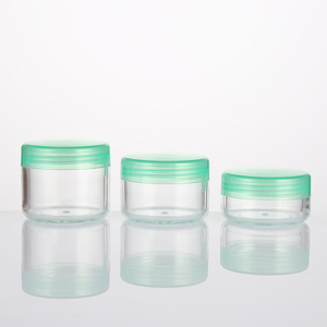 Wholesale Empty 20g 30g 50g transparent plastic cream jar with plastic lid refillable