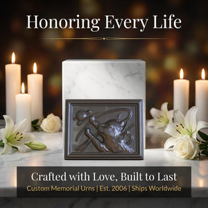 Urna Funeraria de Cerámica Premium Ecológica y Duradera para Gatos, con Grabado Personalizado, Recuerdo Conmemorativo, Contenedor de Cenizas Hecho a Mano para Seres Queridos - Product Image 1
