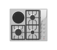 Cuisinière combinée gaz et électrique en acier inoxydable de 60 cm