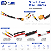 UL3135 # Câble conducteur en cuivre étamé PVC 12 AWG avec connecteur femelle XT60 et borne à 2 anneaux pour batterie de robot, 250 mm
