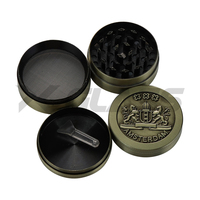 Broyeurs à herbes en métal lisse, accessoires pour fumer en alliage de zinc, presse manuelle à 4 couches, 53 mm, 63 mm, 75 mm