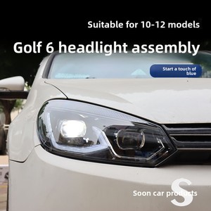 Phare LED modifié 12V OLIVER pour VW <span class=keywords><strong>Golf</strong></span> 6 avec <span class=keywords><strong>feux</strong></span> de jour bleus à commande tactile et clignotants séquentiels - Product Image 6