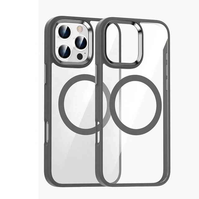 Luxury Phone Case 2024 Manufacture Shockproof Cover Alloy Camera Lens TPU PC Clear Case Metal Buttons for iPhone 15 16 Pro Max