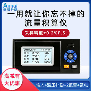 F3000X Flow Totalizer LCD Display <b>Temperature</b> Pressure Compensated 160x80mm Horizontal Counter - Product Image 5
