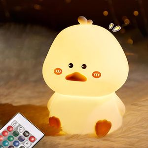 Lohas Dễ Thương Vịt Con 7 Màu Sắc Thay Đổi Kawaii Pat Đèn Ngủ USB Có Thể Sạc Lại Phòng Ngủ Dễ Thương Trẻ Em Ánh Sáng Ban Đêm Cho Phòng Ngủ - Product Image 1