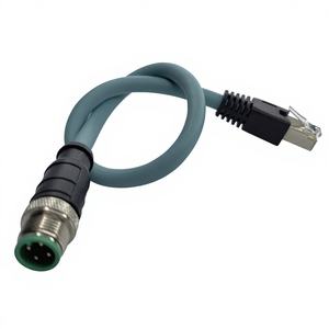 ขั้วต่อ RJ45ตัวผู้4ขา M12กำหนดเอง IP67ประกอบสายอีเธอร์เน็ตแบบมีโครงหุ้มฉนวนคู่ - Product Image 2