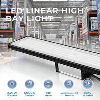 Lámpara LED Lineal de Alta Potencia para Almacenes Industriales, Fábricas y Talleres, 100W 150W 200W 240W, Luminaria Suspendida de Aluminio