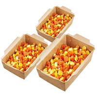 Boîte à lunch en papier kraft jetable, bol en papier rectangulaire, boîte à repas légère, boîte à lunch avec couvercle transparent