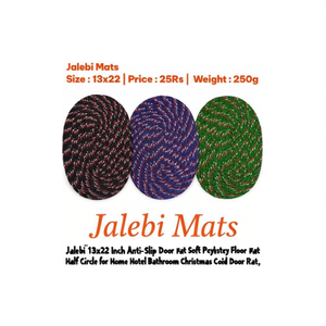 Jalebi 13x22 Inch Anti-Slip Door <b>Mat</b> Soft Polyester Floor <b>Mat</b> Half Circle for Home Hotel <b>Bathroom</b> Christmas Coiled Door <b>Mat</b> - Product Image 3