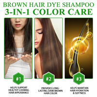 SEFUDUN 500ml Herbal 3 in 1 Sampo Pewarna Rambut Warna Cokelat Tua Sampo Pewarna Rambut Warna Cokelat Tua Pewarna Permanen Tahan Lama