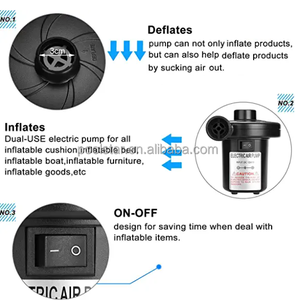 Accessoires de <span class=keywords><strong>piscine</strong></span> faciles à utiliser <span class=keywords><strong>pompe</strong></span> de gonflage/dégonflage <span class=keywords><strong>pompe</strong></span> à Air électrique Portable à remplissage rapide avec 3 buses pour produit gonflable - Product Image 3