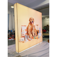 Support de stand lumineux en tissu SEG rétroéclairé à LED haute luminosité, avec cadre en aluminium portable et bords en silicone, pour marketing événementiel
