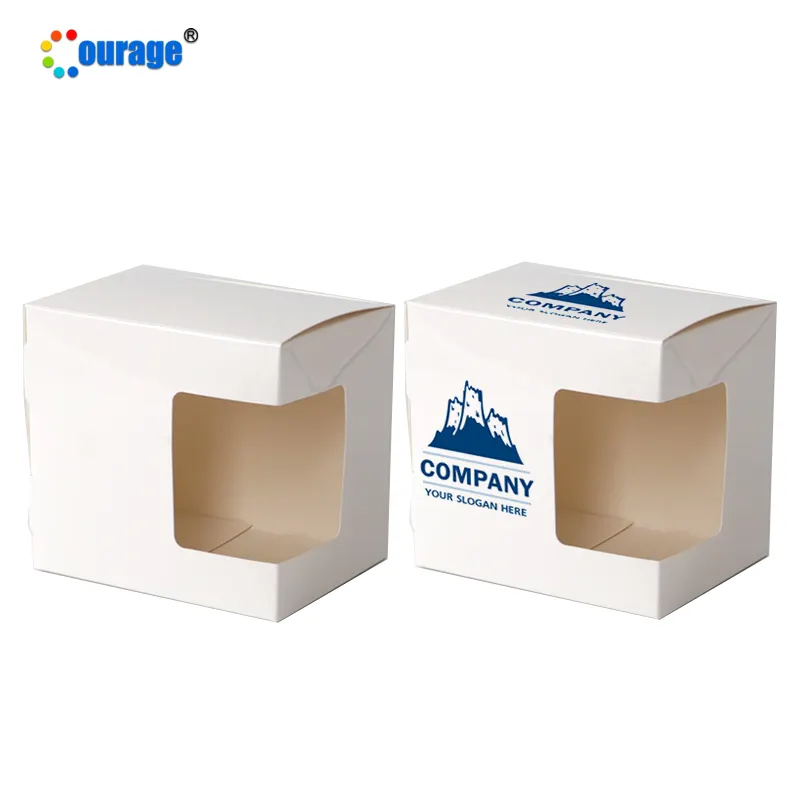 new type ceramic 11oz mug sublimation white packaging box with window