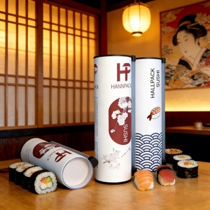 Custom Eco-Friendly Biodegradable Recyclable Craft Paper Food Grade Pet Food Sushi Tube <b>Container</b> with Four-Color Printing - Product Image 2