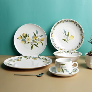 New Designs 6pcs Lemon Pattern Dinner Set Porcelain Dinnerware Set Ceramic Plate <b>Cup</b> and Saucer Sets - Product Image 4
